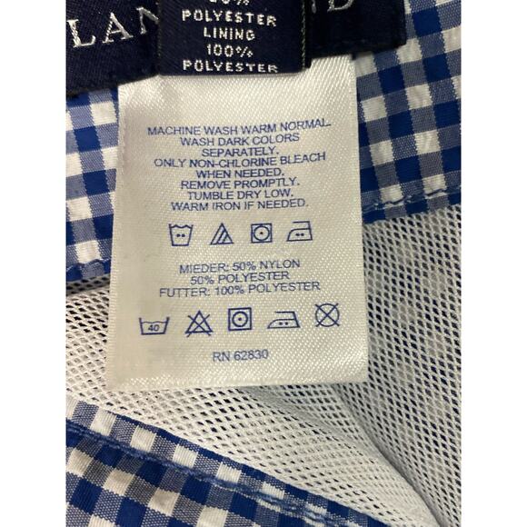 Lands End Mens Swimsuit XL 40-42 Swim Trunks Blue Checked Plaid - Picture 7 of 7